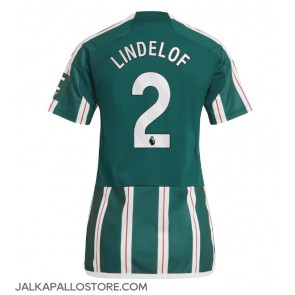 Manchester United Victor Lindelof #2 Vieraspaita Naisten 2023-24 Lyhythihainen